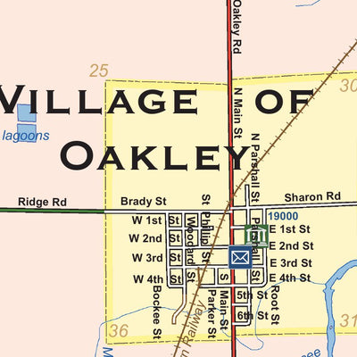 Donald Dale Milne Brady Township and Village of Oakley, Saginaw County, Michigan digital map