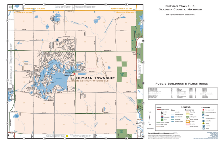 Butman Township, Gladwin County, Michigan Map by Donald Dale Milne ...