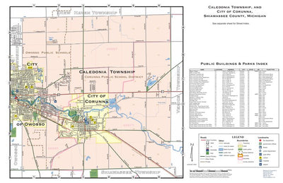 Caledonia Township, City of Corunna, and part of City of Owosso, Shiawassee County, Michigan Preview 1