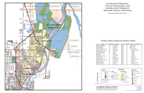 Donald Dale Milne Carrollton Township, Zilwaukee Township, and City of Zilwaukee, Saginaw County, MI digital map