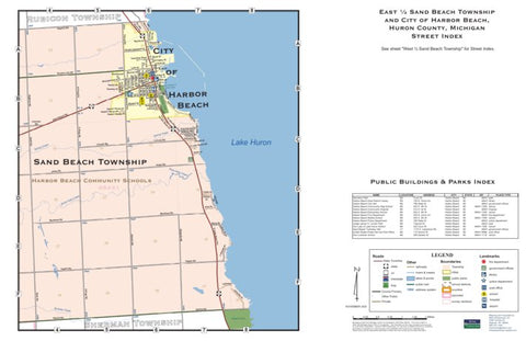 Donald Dale Milne East ½ Sand Beach Township and City of Harbor Beach, Huron County, Michigan digital map