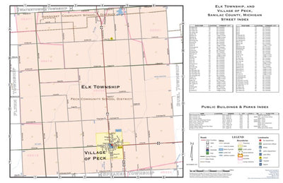 Donald Dale Milne Elk Township, and Village of Peck, Sanilac County, Michigan digital map