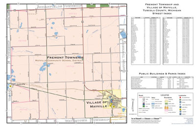 Donald Dale Milne Fremont Township, and Village of Mayville, Tuscola County, Michigan digital map