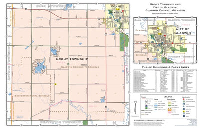 Donald Dale Milne Grout Township and City of Gladwin, Gladwin County, Michigan digital map