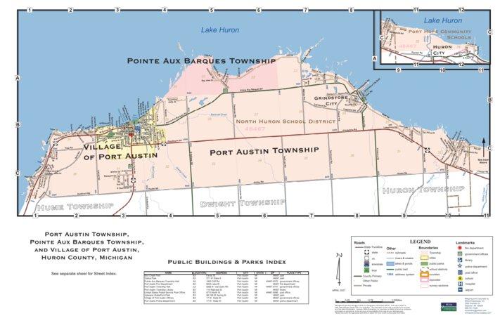 Huron County, Michigan - Complete Township Maps Map By Donald Dale 