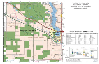 Donald Dale Milne Jerome Township, and Village of Sanford, Midland County, Michigan digital map