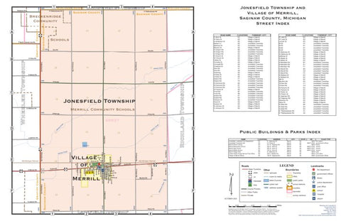 Donald Dale Milne Jonesfield Township and Village of Merrill, Saginaw County, Michigan digital map