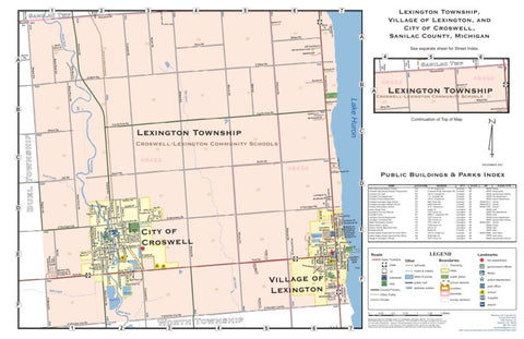 Donald Dale Milne Lexington Township, City of Crosswell, and Village of Lexington, Sanilac County, Michigan digital map