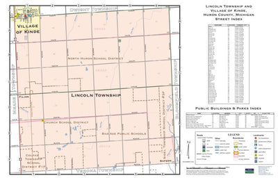 Donald Dale Milne Lincoln Township and Village of Kinde, Huron County, Michigan digital map