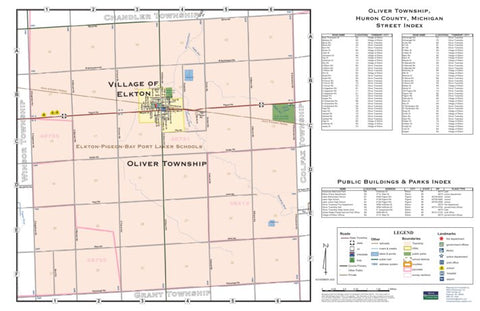 Donald Dale Milne Oliver Township and Village of Elkton, Huron County, Michigan digital map