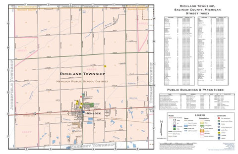 Donald Dale Milne Richland Township, Saginaw County, Michigan digital map
