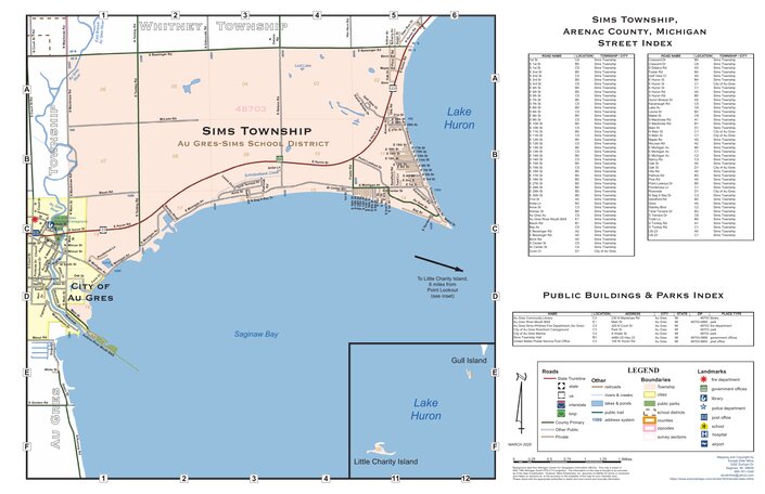 Sims Township, Arenac County, MI Map by Donald Dale Milne | Avenza Maps
