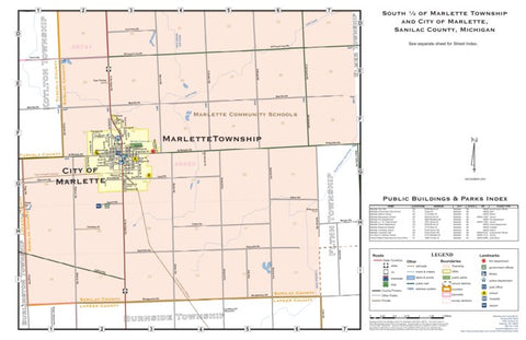 Donald Dale Milne South ½ of Marlette Township, and City of Marlette, Sanilac County, Michigan digital map