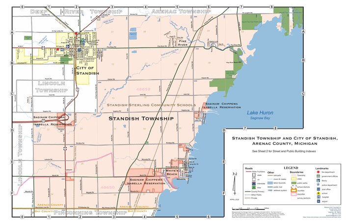 Donald Map Standish Township and City of Standish, Arenac County, MI Map by Donald ...
