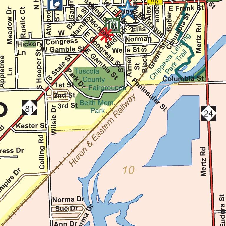 Tuscola County, Michigan - Complete Township Maps Map by Donald Dale ...