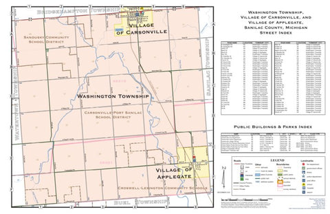 Donald Dale Milne Washington Township, and Village of Carsonville, and Village of Applegate, Sanilac County, Michigan digital map