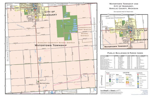 Donald Dale Milne Watertown Township, and City of Sandusky, Sanilac County, Michigan digital map