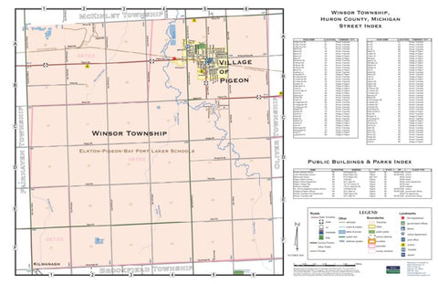 Donald Dale Milne Winsor Township and Village of Pigeon, Huron County, Michigan digital map