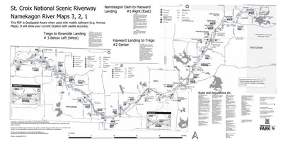 Namekagon - St Croix National Riverway - Canoe/Kyaking Combination of Govt Maps 1 2 3 Preview 1