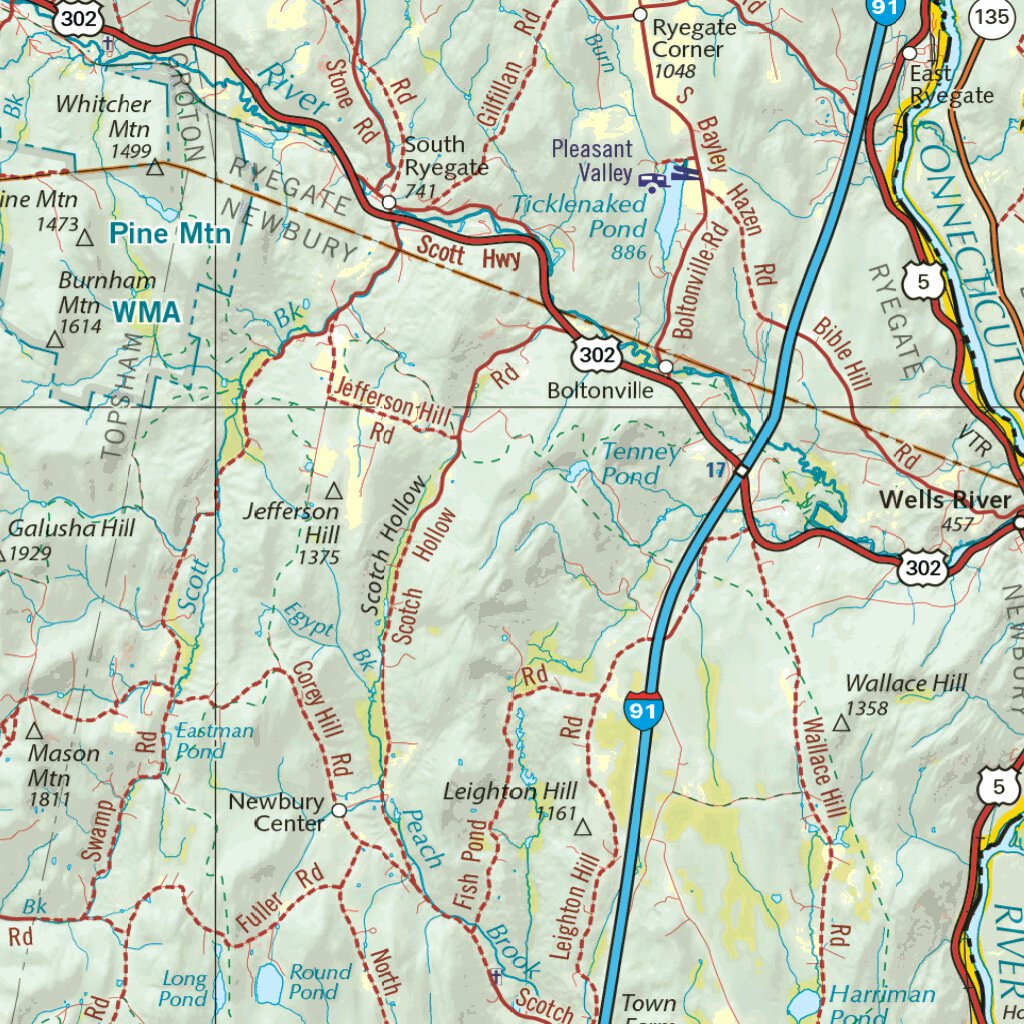 Vermont and New Hampshire Landscape Maps Map by East View Map Link ...
