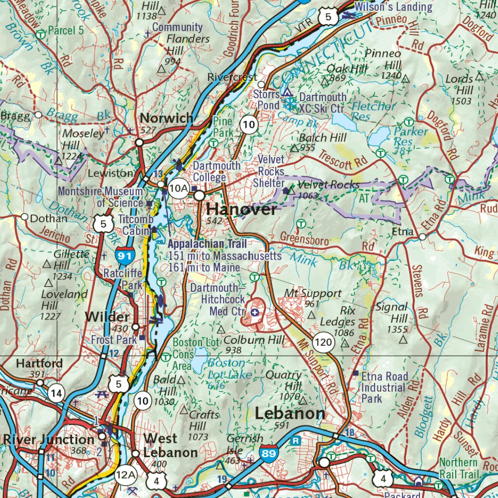Vermont and New Hampshire Landscape Maps Map by East View Map Link ...