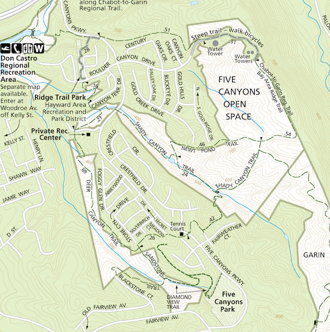 Five Rocks Map Five Canyons Open Space Map by EBRPD | Avenza Maps
