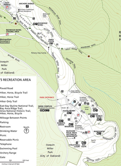 EBRPD Roberts Regional Recreation Area digital map