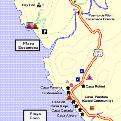 Eco Travel Maps Rivas Department South, Nicaragua bundle