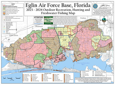 Eglin AFB FY24 Eglin AFB: Outdoor Recreation, Hunting and Fishing Map (2023-2024) digital map