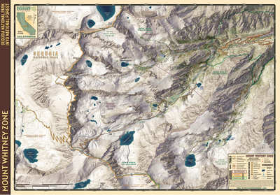Mount Whitney Hiking and Climbing Map from Whitney Portal Preview 1