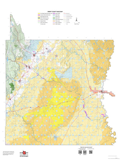 Emery County Travel, UT Emery County Road Base Map digital map