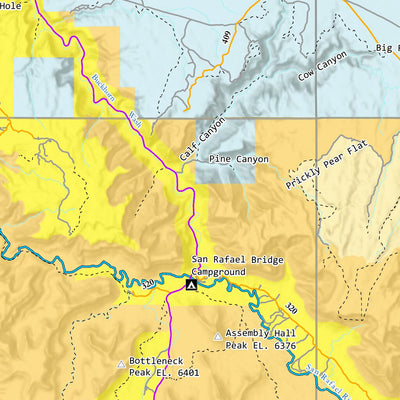 Emery County Travel, UT Emery County Road Base Map digital map