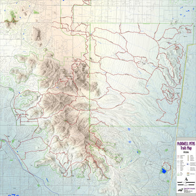 Emmitt Barks Cartography McDowell Mountains Trails Map digital map