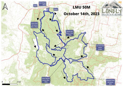 Event Safety Services Lonely Mountain Ultra 50M 2023 digital map