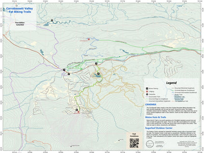 Eyes Up Adventure Co. Carrabassett Valley Fat Biking Map digital map