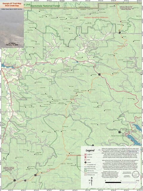Eyes Up Adventure Co. Georgia AT Map & Guide: Dicks Creek Gap digital map