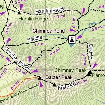 Eyes Up Adventure Co. Maine AT Trail Map #15: BSP & Katahdin digital map