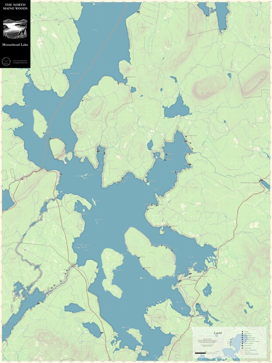 Moosehead Lake Map by Eyes Up Adventures | Avenza Maps