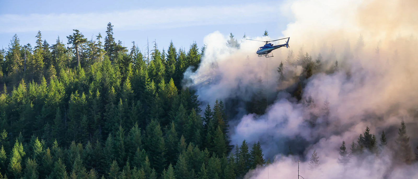 Helicopter fighting BC forest fires