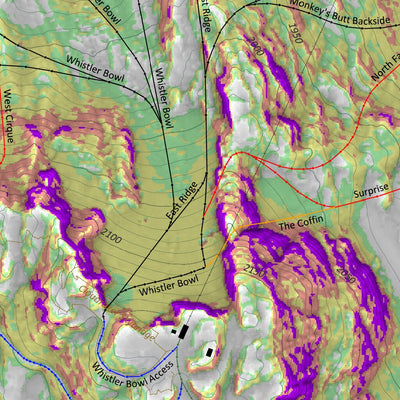 Map IQ Whistler Blackcomb Terrain Slope Map Preview 3