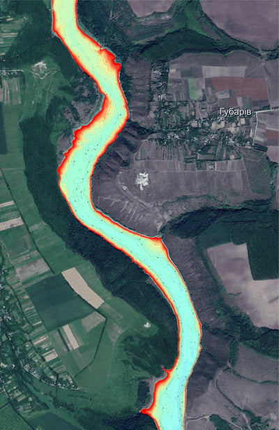 09. Дністровське водосховище (р. Ушиця, с. Губарів). Карта глибин Preview 1