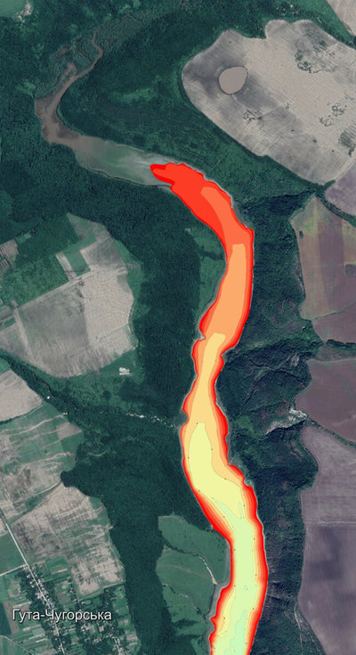 10. Дністровське водосховище (р. Ушиця, с Гута-Чугорська). Карта глибин Preview 1