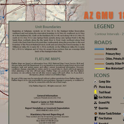 Flatline Maps LLC Arizona GMU 18A - FlatlineMaps 25 digital map