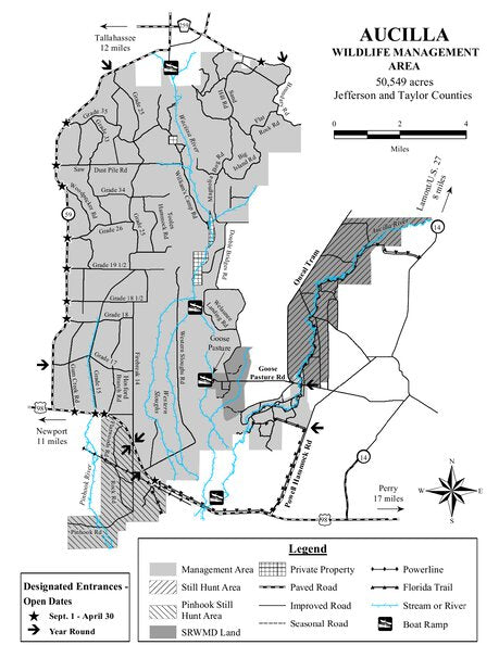 Aucilla WMA Brochure Map by Florida Fish and Wildlife Conservation