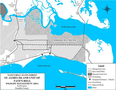 Tate's Hell - St. James Island Unit WMA Brochure Map Preview 1