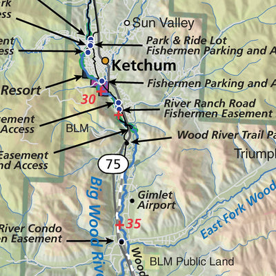 Fly Fishing Outfitters Bigwood River & Silver Creek Idaho - FFO digital map