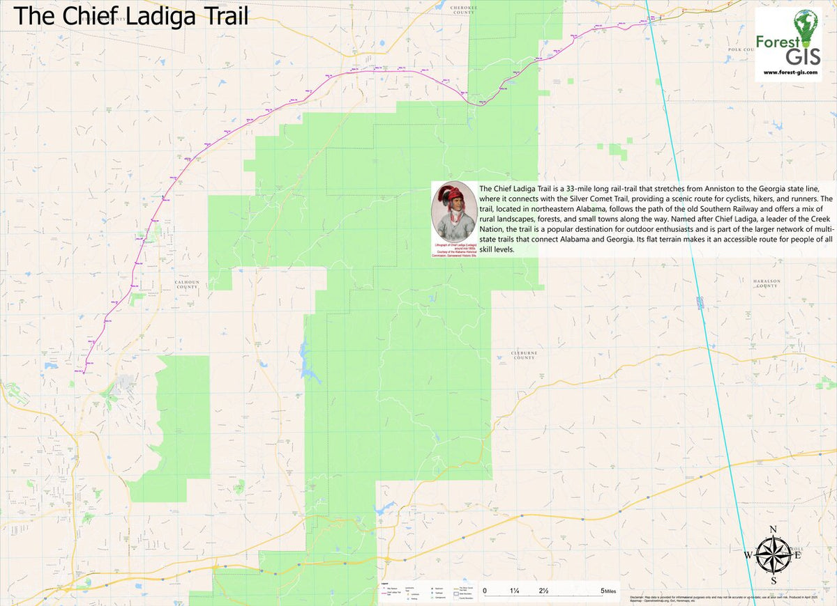 The Chief Ladiga Trail GeoPDF Map by ForestGIS Avenza Maps