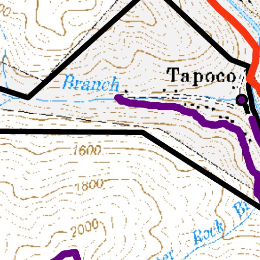 Tapoco Map Historic Tapoco Lodge Trails Map (BETA) by Forest Land Management and ...