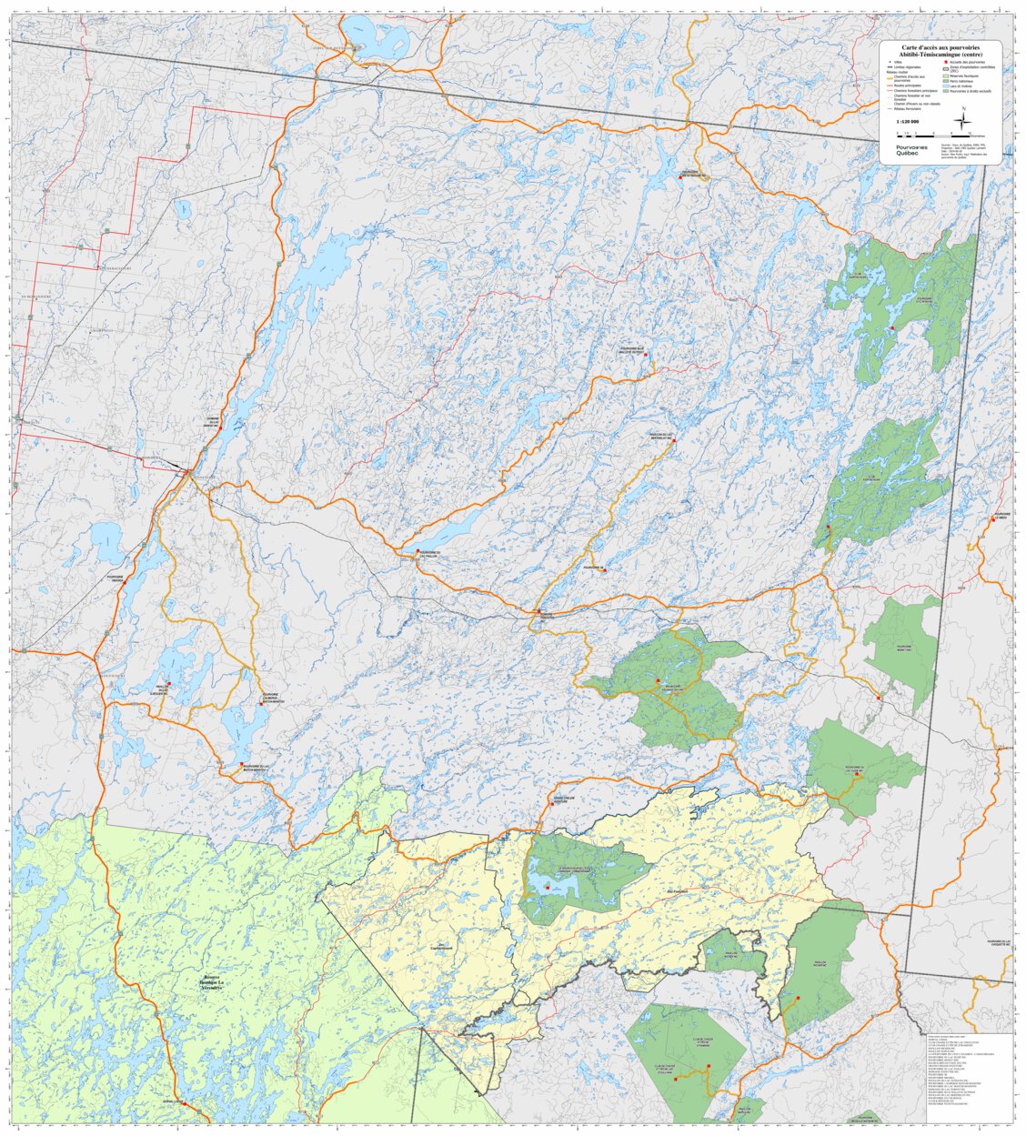 Carte d'accès en pourvoirie - Abitibi Map by FPQ | Avenza Maps