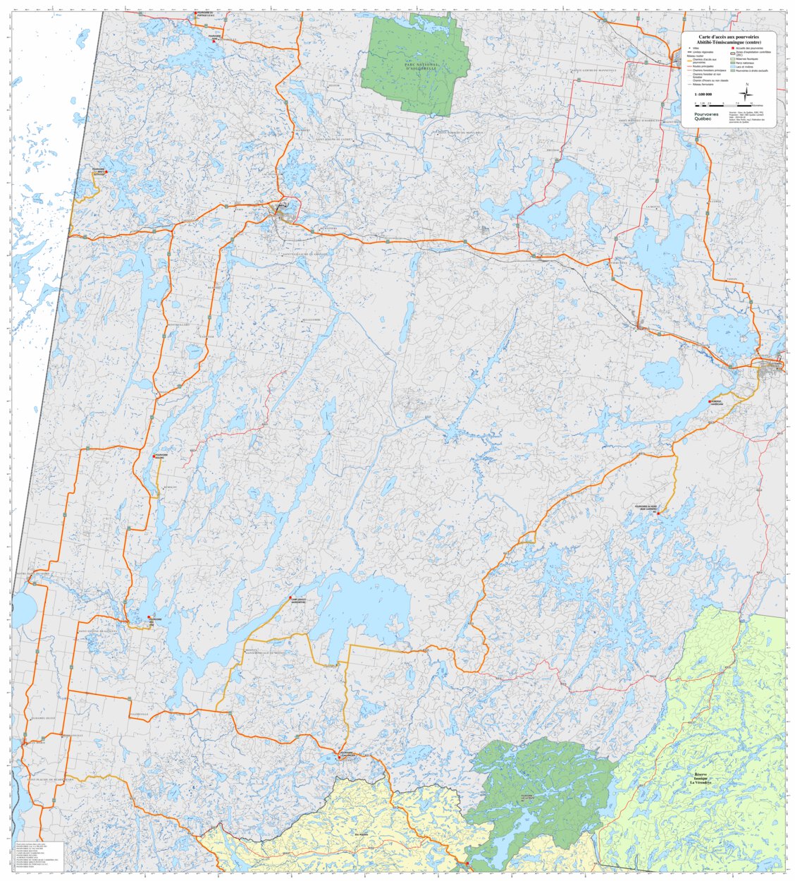 Carte d'accès en pourvoirie - Abitibi-Témiscamingue Map by FPQ | Avenza ...